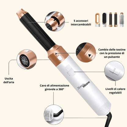 NOVEA MILANO® – Styler per capelli multifunzione 5-in-1 + E-book OMAGGIO