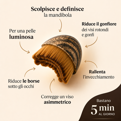 Spazzola per drenaggio linfatico del viso