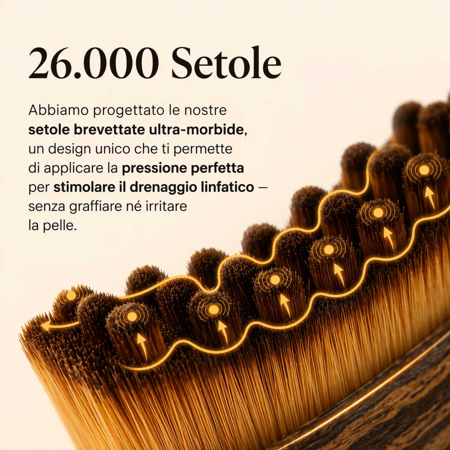 Spazzola per drenaggio linfatico del viso