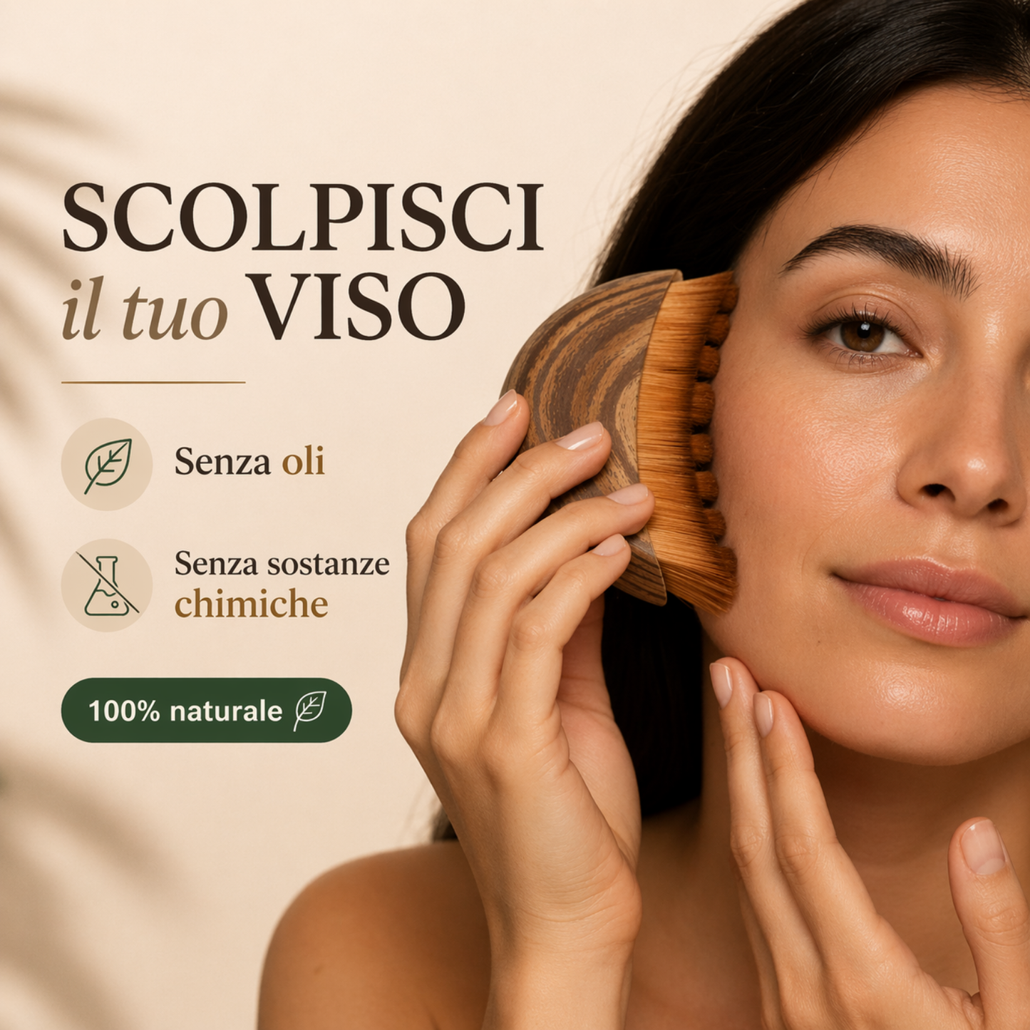 Spazzola per drenaggio linfatico del viso