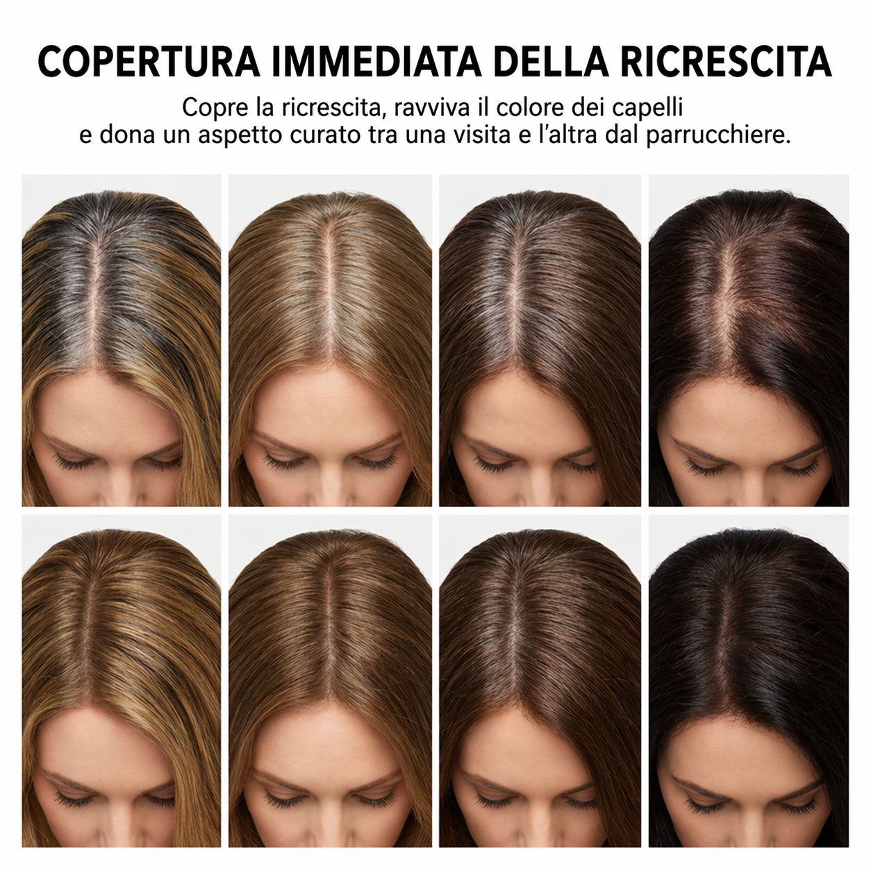 Copertura istantanea di radici e capelli grigi
