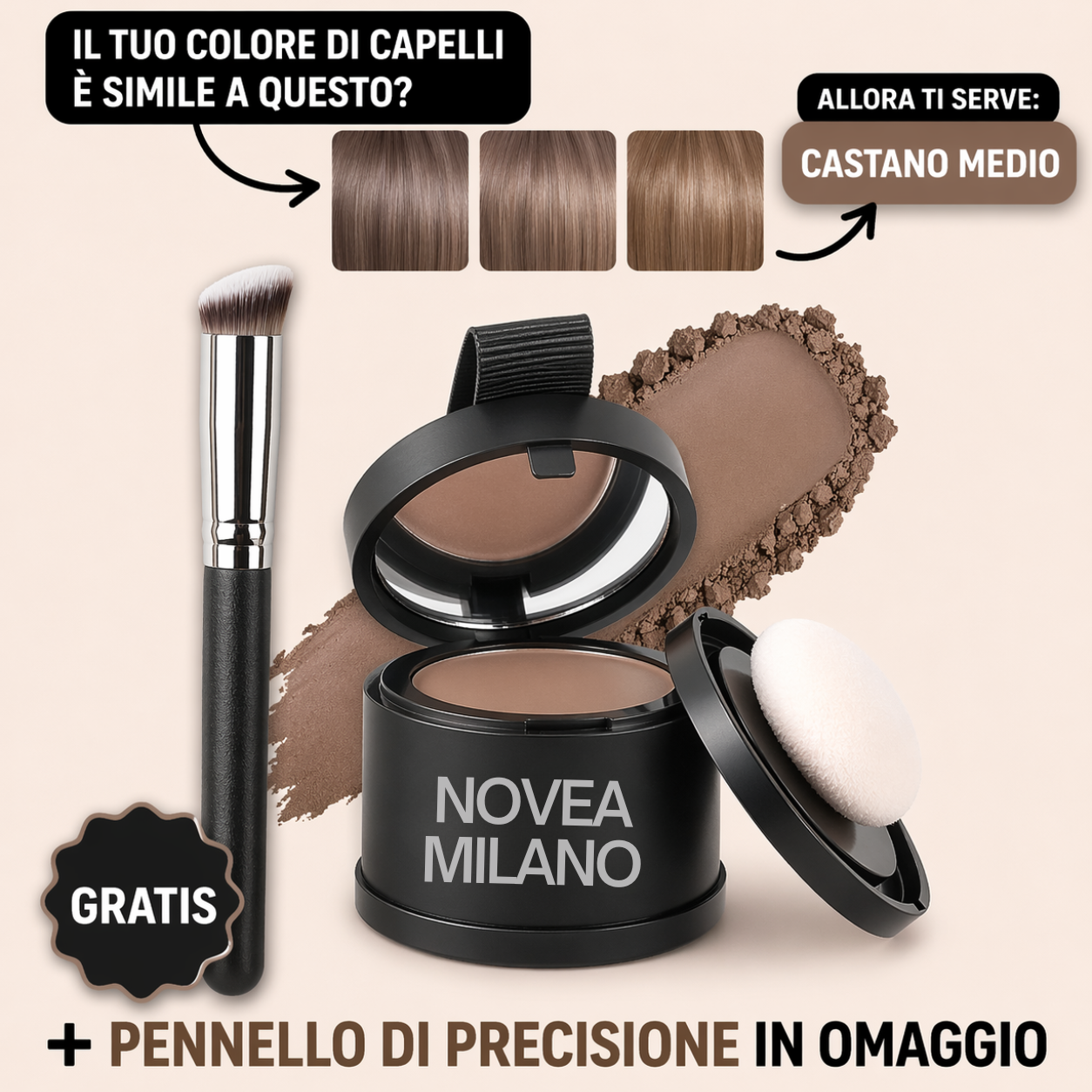 Copertura istantanea di radici e capelli grigi