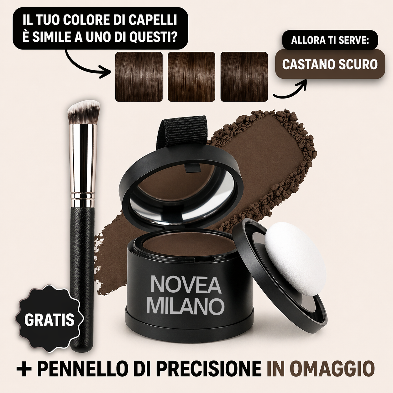 Copertura istantanea di radici e capelli grigi